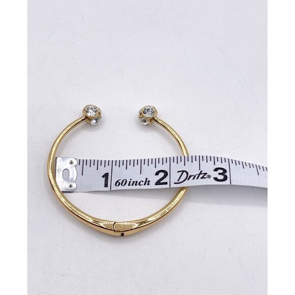 Kate Spade New York Lady Marmalade Gold Tone Crystal Hinged Cuff Bracelet - Picture 3 of 3